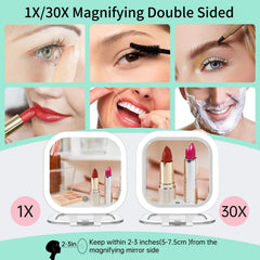 FASCINATE miroir double-face 1x et 30x pour précision du maquillage