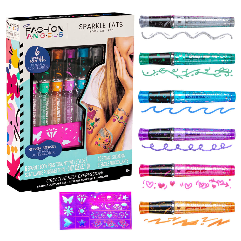 Fashion Angels Sparkle Tats stylo tatouage argenté pour motifs brillants sur la peau