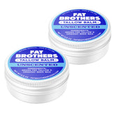 Baume Fat Brothers dans sa boîte métallique, hydratation durable pour les lèvres.