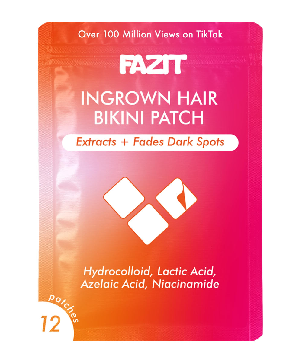 Patch Fazit appliqué sur la zone bikini pour aider à extraire les poils incarnés.