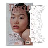Patch Fazit maquillage paillettes rose doré sur le visage pour un éclat discret