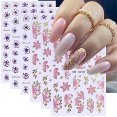 FBABFBUO autocollants ongles marbre gemme or, design luxueux discret et durable.