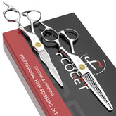 Fcoget ciseaux barbier professionnels avec lames ultra affûtées pour des coupes nettes.