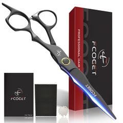 Fcoget ciseaux de coiffure professionnels: lames 440C ultra tranchantes pour salon.