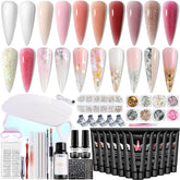 Kit Fcozpjk poly gel pour extensions d’ongles avec plusieurs teintes et outils