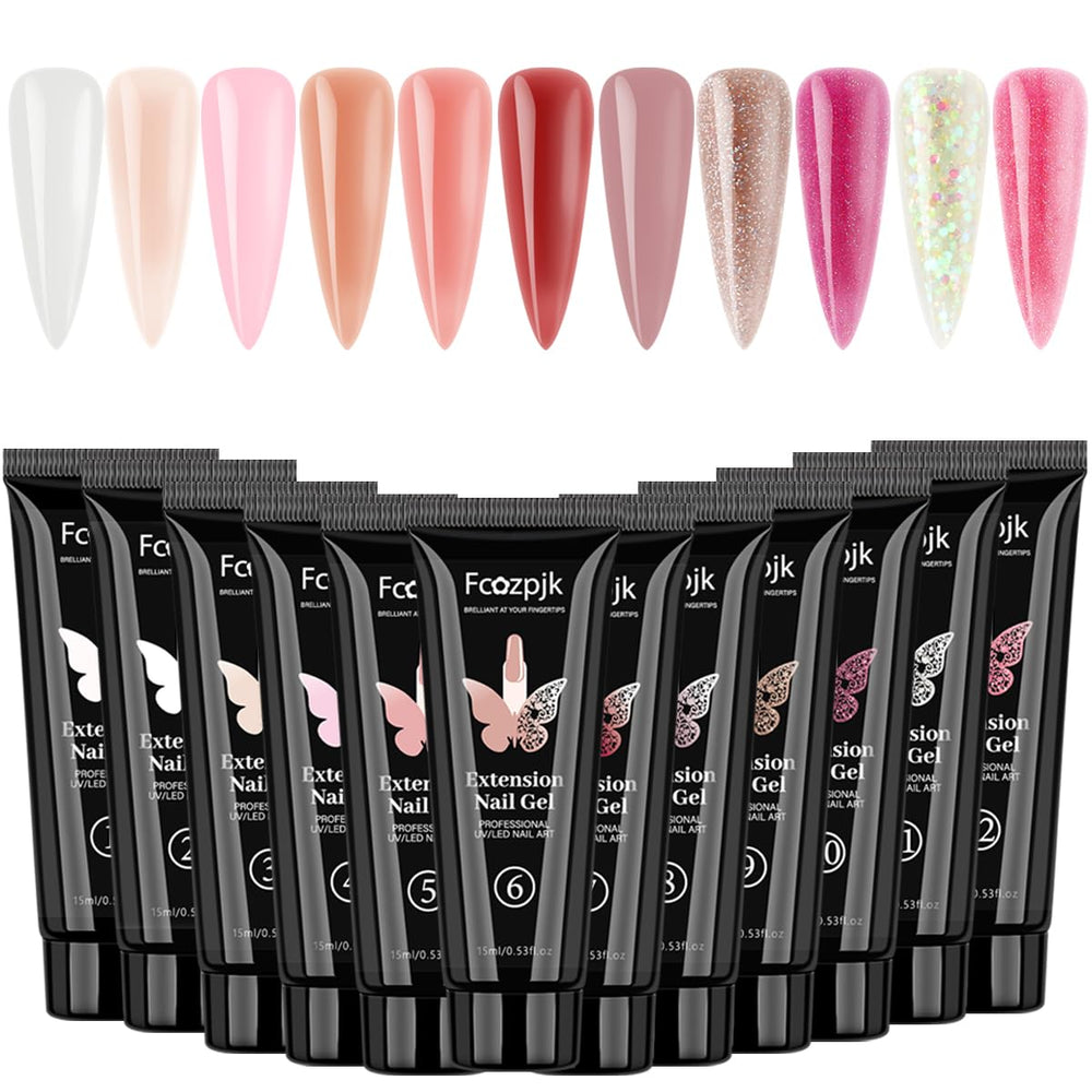 Fcozpjk poly gel kit clear for seamless nail extensions and shine
