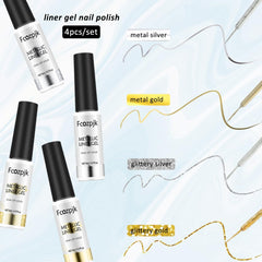 Fcozpjk vernis liner argent metallique pour un glamour durable.