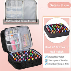 FCQQYWZ Diviseur mousse amovible organise outils et bouteilles de vernis pour un rangement clair.