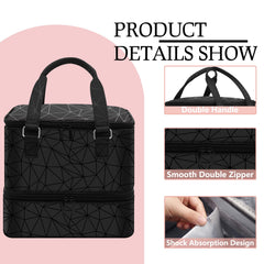 FCQQYWZ Matière PU-cuir cross-weave durable étanche protège le contenu lors des déplacements.