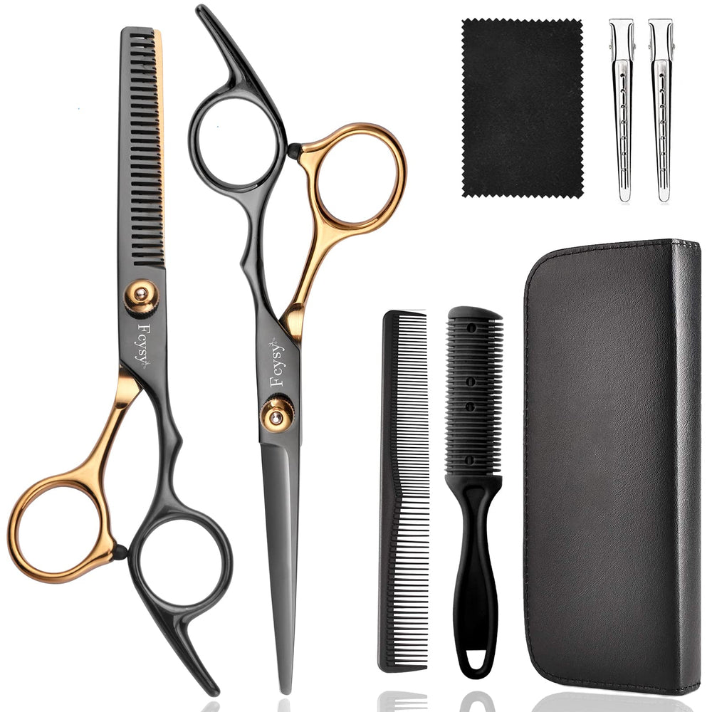 Fcysy ciseaux de coiffure dans le coffret — ensemble pratique pour coupe et coiffage