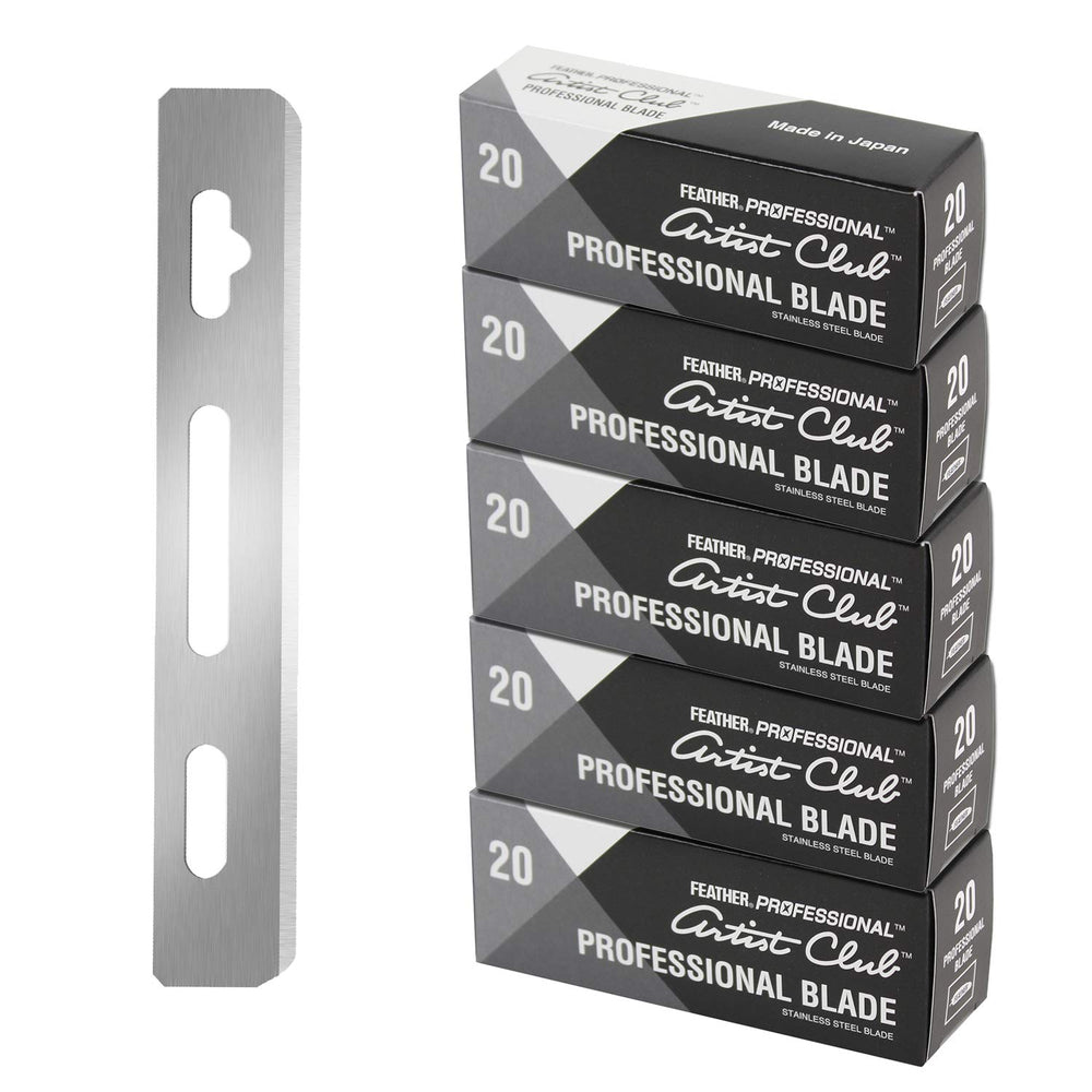 Lames Feather Artist Club Pro, pack de 20, précision accrue pour le rasage