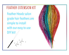 Feather Headz plumes réelles de coq pour extensions durables et esthétiques.