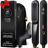 FEBOTE brosse chauffante ionique pour homme, barbe nette et douceur au toucher.