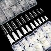 FEBSNOW pointes d’ongles coffin ballerina transparentes avec boîtes de rangement pratiques.