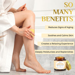 Texture riche du baume FeeMeFee encens pour hydratation en profondeur.