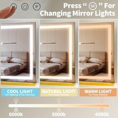Miroir FENNIO avec 3 couleurs réglables pour différents usages
