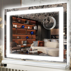 Miroir vanité FENNIO de 22x20, lumière LED intégrée pour un maquillage précis