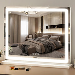 Miroir FENNIO avec lumière LED réglable pour maquillage précis et routine quotidienne.