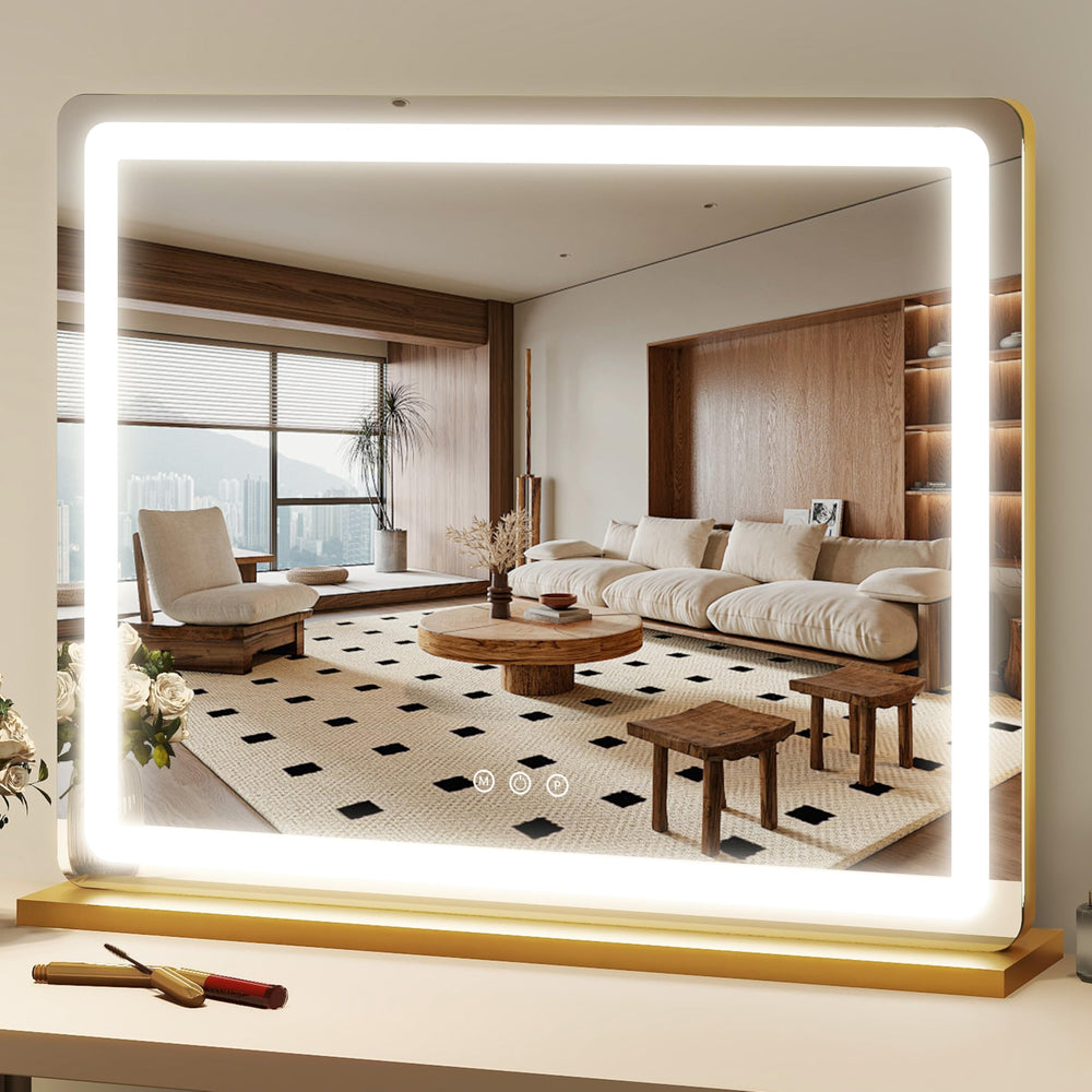 Miroir FENNIO vanité avec lumières LED pour maquillage précis et lumineux.