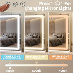 Miroir FENNIO lumière tri-couleurs pour adapter l’éclairage selon l’occasion.
