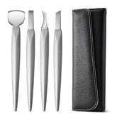 FERYES kit pédicure 4 pièces avec étui en cuir pour rangement pratique.