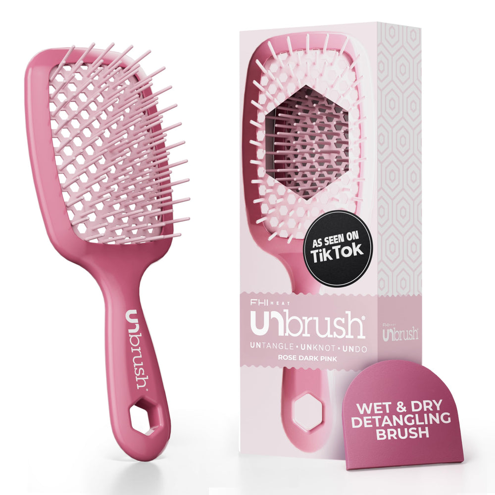 Brosse UNbrush de FHI Heat démonte les nœuds en douceur pour tous types de cheveux.