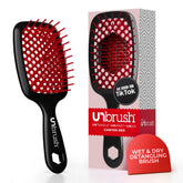 Brosse démêlante FHI Heat UNbrush rouge avec brins DuoFlex pour démêler sans douleur