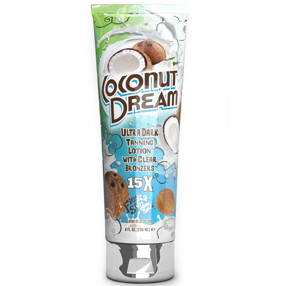 Fiesta Sun Coconut Dream, bouteille de bronzage clair pour une couleur durable.