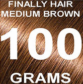 Recharge Finally Hair 100 g, teinte Marron Moyen, couverture rapide et durable.
