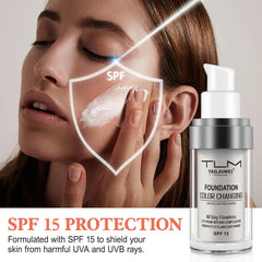Find Back fond teint texture liquide lisse et fini soyeux.