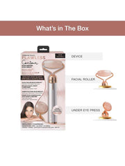 Deux têtes en quartz rose Finishing Touch Flawless Contour pour visage et yeux.