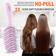 Brosse démêlante Fiora Naturals, design anti-tirage pour une routine sans douleur.