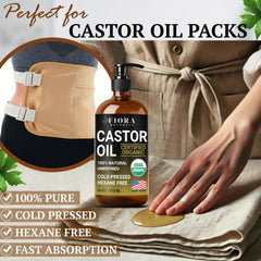 Étiquette USDA Fiora Naturals, huile de ricin biologique pour hydratation durable.