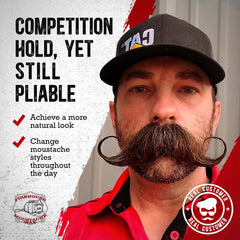 Firehouse Moustache Wax : tenue ferme et flexible pour changer de style.