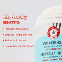 First Aid Beauty pads-ingrédients-sans-alcool : formule douce et sans alcool