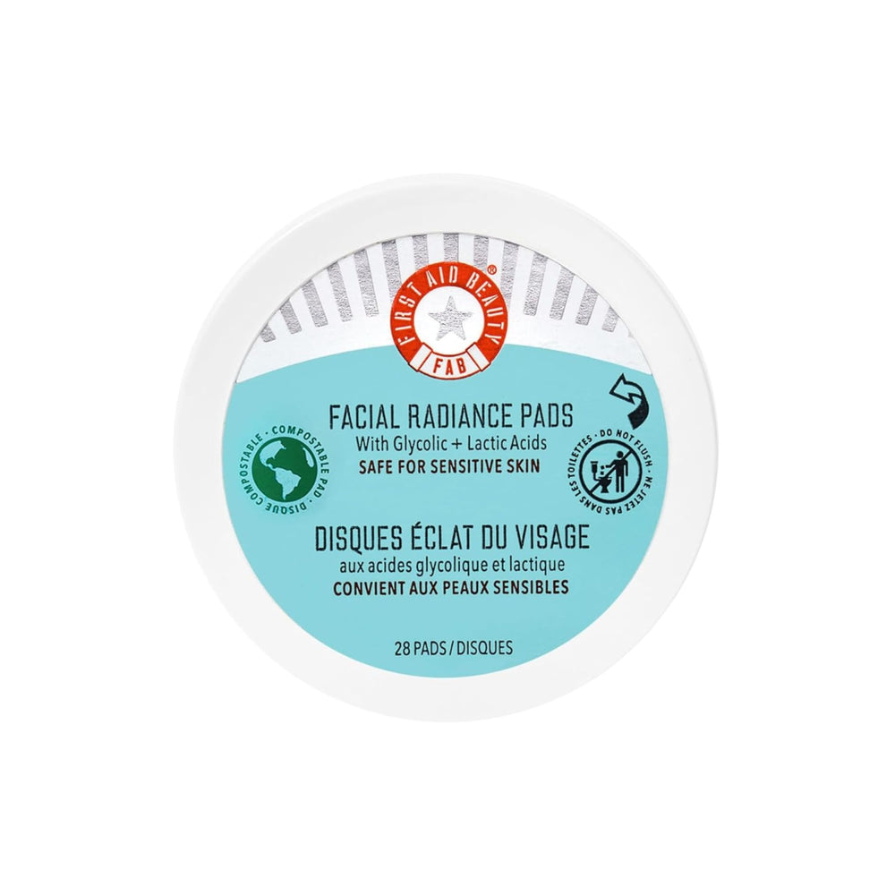 First Aid Beauty pads-rayonnement-emballage : éclat prêt à maquiller