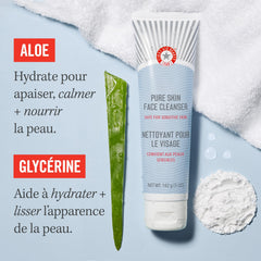 First Aid Beauty Pure Skin Face Cleanser – texture légère nettoie maquillage en douceur.