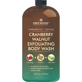First Botany – bouteille-pompe gel-douche cranberry-noix, pratique pour une application rapide.