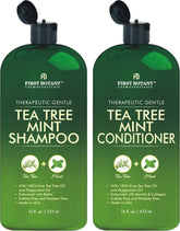 First Botany Shampoing Arbre à Thé Menthe, emballage élégant prêt à l’emploi.