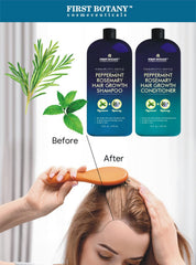First Botany shampoing detoxifiant menthe poivrée pour cuir chevelu sain et revitalisé.