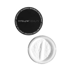 Fitglow poudre libre translucide au bambou-hyaluronique pour une finition légère et naturelle.