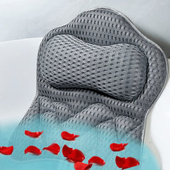 Coussin de bain Fitheaven anti-glisse offrant stabilité dans la baignoire.
