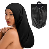 Bonnet Fittia long XL en satin, douceur pour cheveux volumineux
