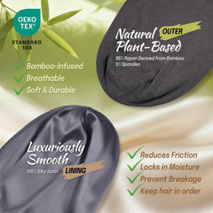 Extérieur en rayon bambou 95%, respirant et durable après lavage.