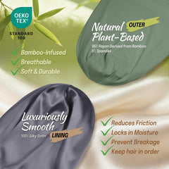 Bonnet satin Fittia grand pour cheveux bouclés, maintien d'hydratation.