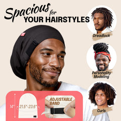 Bonnet satin Fittia grand pour une utilisation quotidienne sur cheveux bouclés.