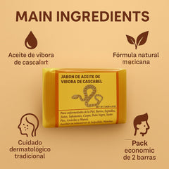 Five Brothers Products – Savon huile serpent cascabel, mousse généreuse et douce.
