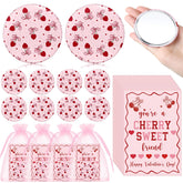 Fiwochic miroir compact cerise rose, pratique et portable pour sac à main.