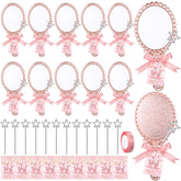 Miroir vintage Fiwochic de poche en rose gold, pratique pour retouches rapides