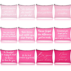 Sacs maquillage Fjoron inspirants, douze pièces, rangement pratique pour vos essentiels.